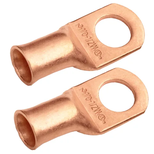 Vista 236 de SELTERM - 5 terminales de anillo resistentes para cable de batería, calibre 1/0 AWG, pernos de 1/2 pulgadas, terminales de calibre 0, ojales