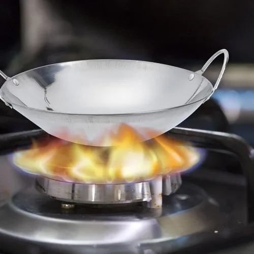 Vista 4 de Luxshiny Sartén de metal Inducción Olla Caliente Doble Cocina Mango Hogar Cocina Esencial