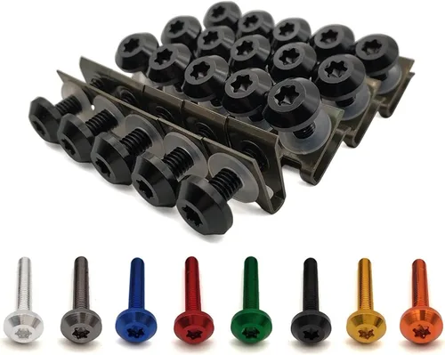 Vista 3 de Bodywork Kits 20pcs for Kawasaki Versys 1000 ZX12R ZX6R ZX636R ZX6RR ZX9R ZZR600 Motorcycle Fairing Body Bolt Screw Spring Nuts Kit M6 Parts