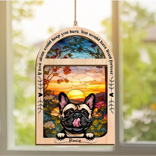 Vista 139 de LOVELYPOD Adorno de Navidad personalizado de sabueso afgano, atrapasoles con nombre, regalos de pérdida de mascotas, regalos para amantes
