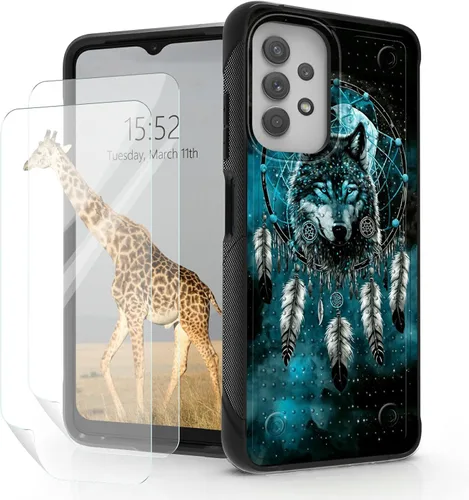 Vista 10 de Funda para Samsung Galaxy A23 Galaxy A13 4G/5G, Galaxy A04, Galaxy A04S, Galaxy A32 5G, con 2 protectores de pantalla, funda protectora híbrida