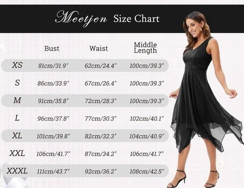 Vista 4 de Meetjen - Vestido de encaje floral para mujer, clásico, acampanado, con dobladillo, formal, para cóctel