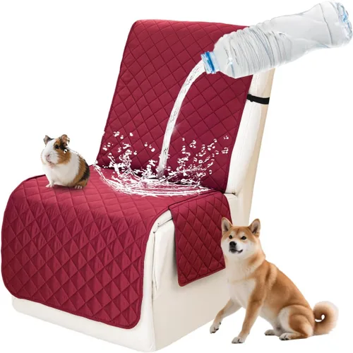 Vista 33 de Fundas impermeables para sofá reclinable seccional en forma de L, 7 piezas, antideslizantes, lavables, juego de fundas reclinables para mascotas