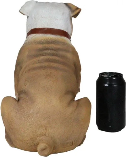 Vista 8 de Ebros Gift "Max Realista Bulldog Inglés Perro Cachorro Perro con Jingle Collar Letrero Estatua de 12" de Alto Adorable Bulldog Sentado Escultura