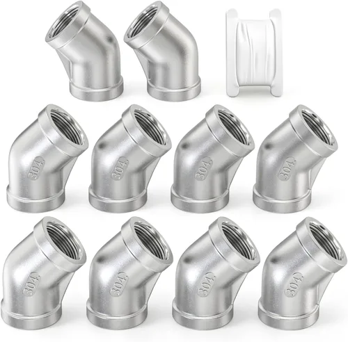 Vista 33 de TAISHER 2 piezas de acero inoxidable 304 accesorios de codo de 90 grados, tubo hembra NPT de 1 pulgada a 1 pulgada NPT hembra 304 accesorio