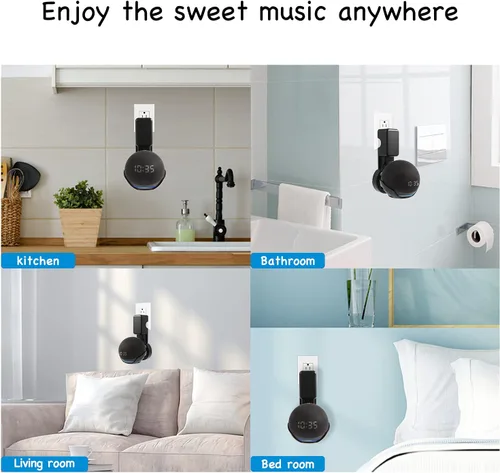 Vista 6 de ZUOLACO Soporte de pared para Echo Dot 4ª/5ª generación (1 paquete, negro)