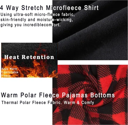 Vista 5 de YUSHOW Pijamas a juego para parejas, conjunto de pijama a cuadros para mujeres y hombres, camisa y pantalones de forro polar suave y cálido
