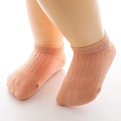 Vista 5 de Calcetines de algodón antideslizantes de corte bajo para niños y niñas
