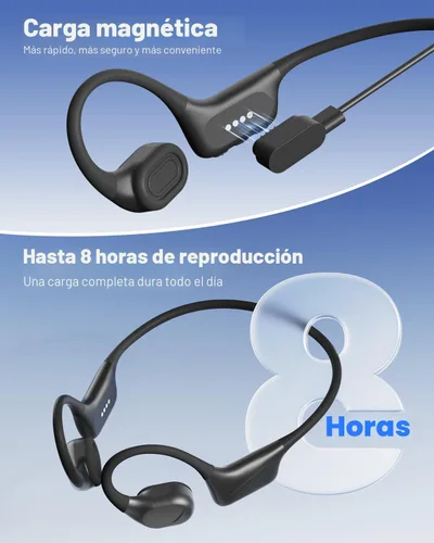 Vista 7 de PSIER Auriculares de conducción ósea con doble controlador, IPX8 impermeables para natación, conducción de aire, auriculares abiertos, modo MP3