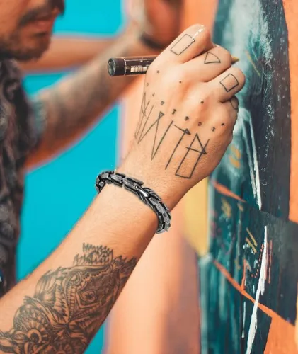 Vista 6 de WFYOU Viking - Pulsera punk vintage para hombre, acero inoxidable, cadena de eslabones de dragón, joyería de moda, cultura callejera hippop