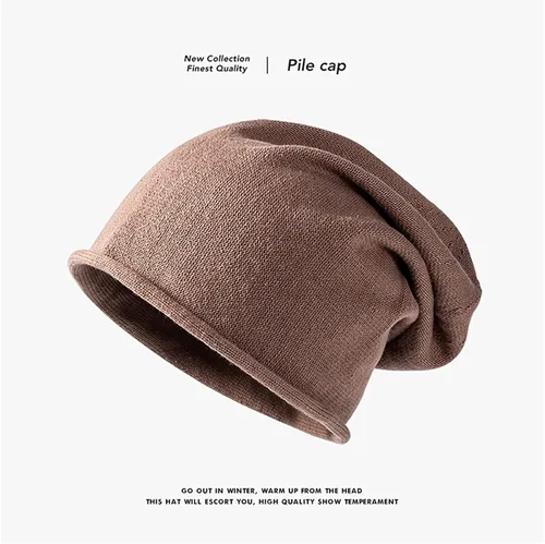 Vista 2 de Lovor Gorro de punto de cachemira Slouchy para mujer invierno suave y cálido de lana de punto cráneo gorros