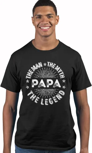 Vista 6 de Camiseta estampada con la leyenda The Man The Myth The Legend. Camiseta para papá, abuelo