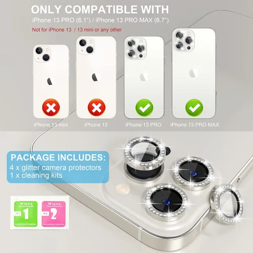 Vista 51 de Choiche Compatible para iPhone 16 Pro/iPhone 16 Pro Max Protector de Lente de Cámara, Vidrio Templado 9H Protector de Pantalla de Cubierta de Cámara