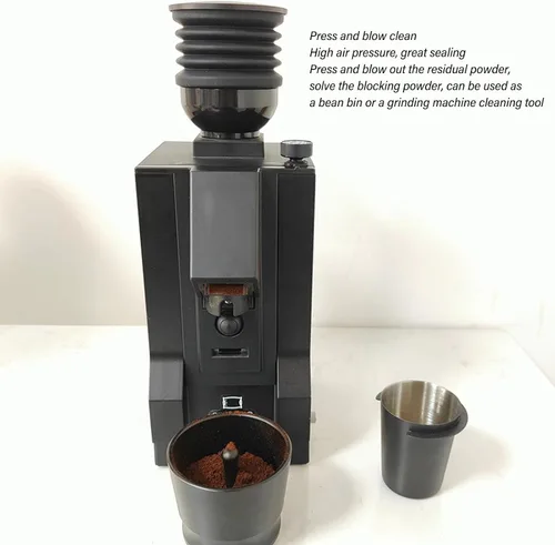Vista 2 de Molinillo de café de dosis única, molinillo de café 2 en 1 con fuelle de silicona, herramienta de molinillo de café para manual Mignon