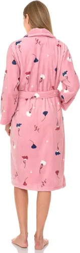 Vista 2 de TowelSelections Bata de baño de felpa para mujer, cuello de chal de forro polar