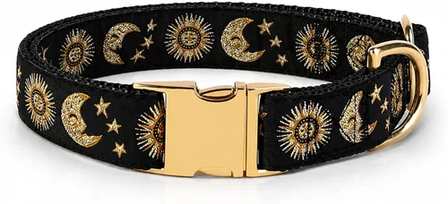 Vista 16 de waaag Pet, Moons Stars Suns - Collar para perro y gato, múltiples diseños Crescent Celestial, collar de correa para perro y gato, tamaño XXS