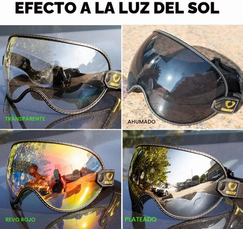 Vista 6 de Protector retro para casco de motocicleta, visera de burbujas, lentes de policarbonato de repuesto universal para casco completo de cara abierta