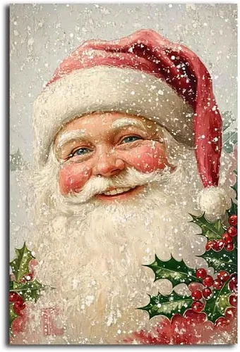 Vista 8 de MNFGMH Arte de pared de muñeco de nieve de Navidad, impresión en lienzo de vacaciones de invierno, imagen pintura de Navidad, regalo festivo