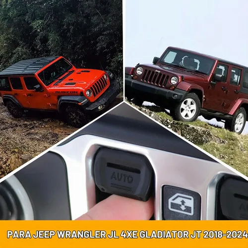 Vista 5 de Cubierta para interruptor de ventana de consola central, compatible con Jeep Wrangler JL 2018-2024 2025 2026 2/4 puertas 4XE Gladiator JT