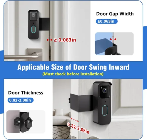 Vista 11 de Soporte Antirrobo para Timbre Blink, Soporte de Montaje sin Taladro para Timbre de Video Blink de 2da Generación, No Bloquea el Sensor de Movimiento
