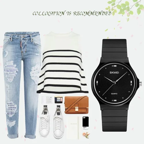 Vista 7 de SKMEI Reloj impermeable para mujer, reloj de pulsera para mujer, vestido casual, analógico, de cuarzo, para mujer