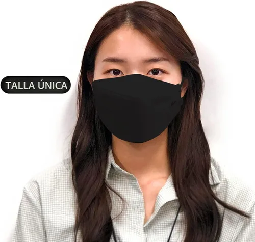 Vista 5 de KN FLAX Paquete de 40 cubrebocas KF94 para adultos (negro) [fabricado en Corea] [40 empaquetados individualmente], mascarilla contra el polvo negra
