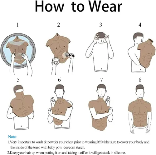 Vista 8 de Traje muscular de silicona realista para hombre, placa de pecho masculina, traje muscular suave, piel de simulación para cosplay, Halloween
