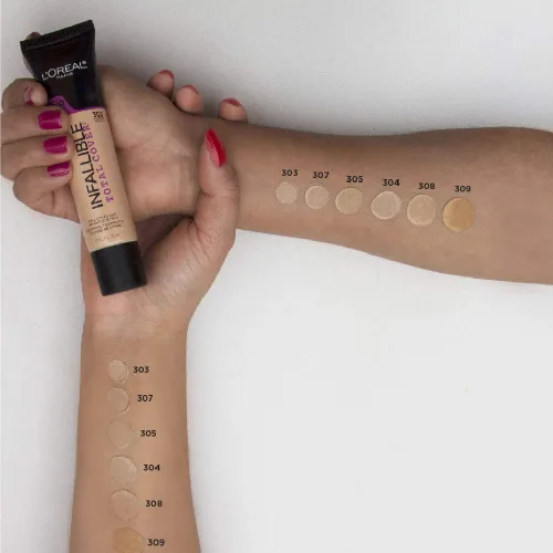 Vista 3 de L'Oreal Paris cosméticos base infalible de cubierta total, Beige Caramelo 309 Beige Caramelo