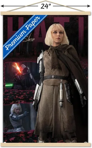 Vista 3 de Trends International Star Wars: Ahsoka - Póster de pared Shin Hati, 22.37 x 34.00 pulgadas, paquete de impresión premium y colgador de madera de haya
