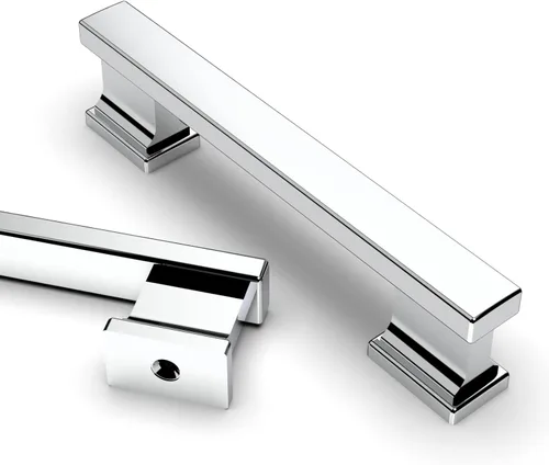 Vista 37 de Asidrama - Paquete de 6 manijas de gabinete de cocina color latón cepillado de 3.75 pulgadas (96mm), tiradores para gabinete, accesorios