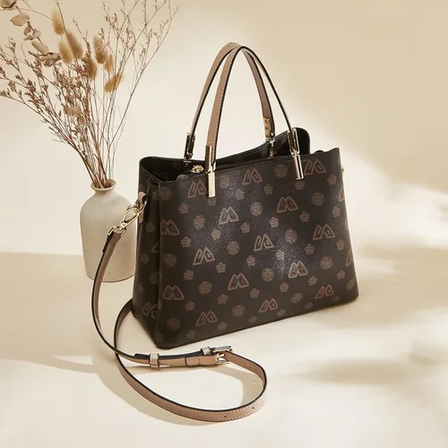 Vista 6 de FOXLOVER Bolsos de mano de piel sintética para mujer, bolso cruzado con monograma, bolso de hombro con asa superior, bolso de mano de diseñador