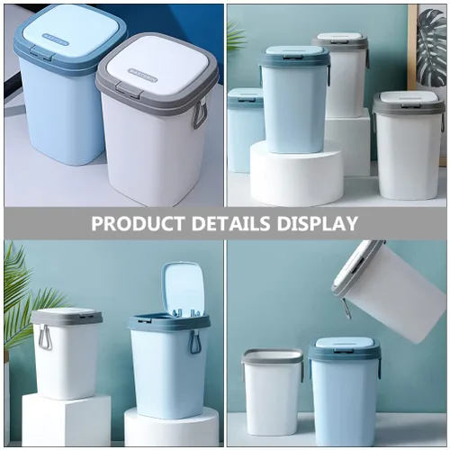 Vista 3 de Cabilock Cubo de basura pequeño ampliamente utilizado en cocina, baño, oficina, plástico fácil de usar