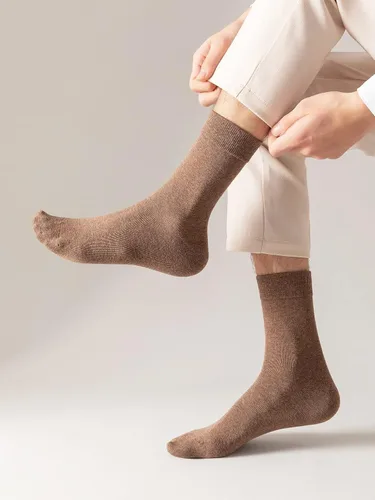 Vista 3 de 6 pares de calcetines sólidos para hombre, calcetines casuales de punto
