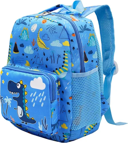 Vista 13 de Mochila de dibujos animados para niños pequeños de 3 a 4 años Dinosaurio Negro
