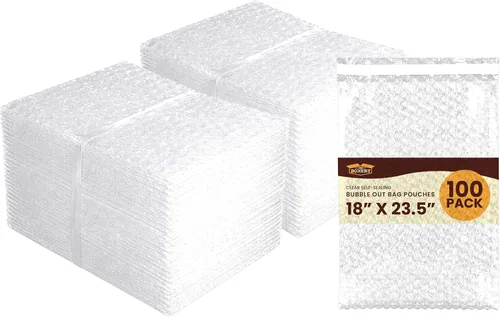 Vista 17 de The Boxery Bolsas de burbujas autoadhesivas transparentes de 3 x 5 pulgadas, paquete de 100