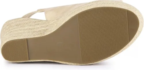Vista 5 de Allegra K Sandalias de cuña con plataforma para mujer