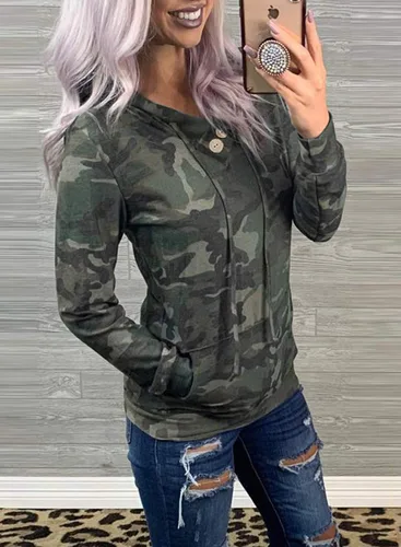 Vista 2 de Dokotoo - Sudaderas casuales de manga larga con capucha para mujer, con cordón y bolsillos