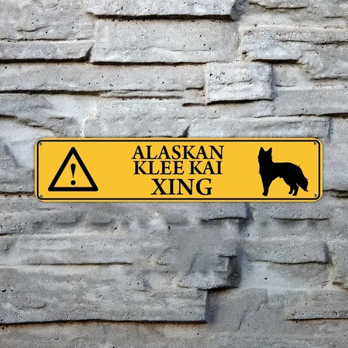 Vista 34 de Husky Xing - Letrero de metal de advertencia para perro, letrero de metal para cruzar el patio, decoración antigua de hierro personalizado