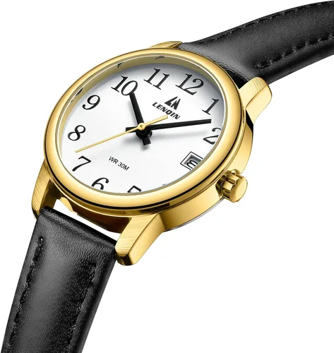 Vista 3 de LN LENQIN Reloj de mujer, analógico de cuarzo, impermeable, relojes de señora para mujer, fáciles de leer, relojes de pulsera para mujer con correa