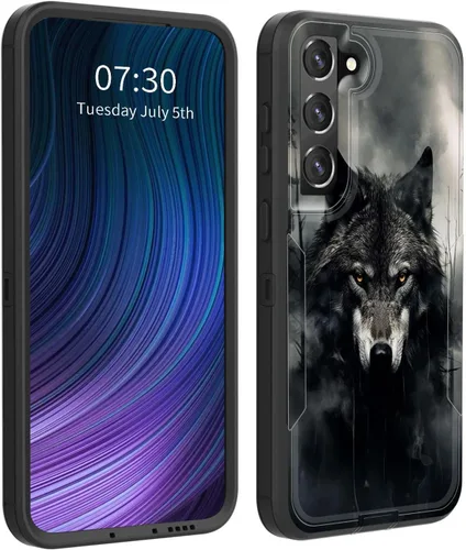 Vista 16 de Funda para Galaxy S23 5G, híbrida de doble capa (tapa a prueba de polvo integrada) (soporte magnético para automóvil) a prueba de golpes, protección