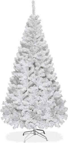 Vista 10 de GOFLAME Árbol de Navidad artificial de 4 pies con soporte de metal plegable