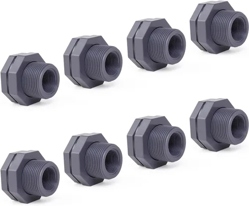 Vista 10 de ChillWaves Accesorio de Conexión de PVC de 2" con Rosca Doble Adaptador Conector para Tanque de Agua, Acuarios, Barriles para Agua de Lluvia
