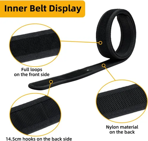 Vista 4 de IDOGEAR SPORTS Cinturón táctico MOLLE Cinturón de liberación rápida 1.5"/2" Cinturón de combate interior y exterior resistente