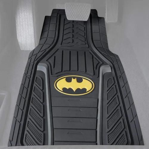 Vista 3 de BDK Warner Bros DC Comics Alfombrillas de Suelo de Goma Resistente Batman Blindado Accesorios para Automóvil - Alfombrillas Universales