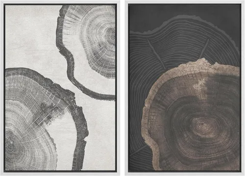 Vista 26 de SIGNWIN Lienzo enmarcado para pared, ilustraciones abstractas texturizadas en tonos beige terrosos, arte moderno, decorativo, contemporáneo