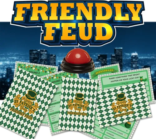 Vista 5 de BEUFSE St' Patricks Day Friendly Feud Set Set de juegos de fiesta del día de San Patricio, juegos del día de San Patricio para adultos, prueba