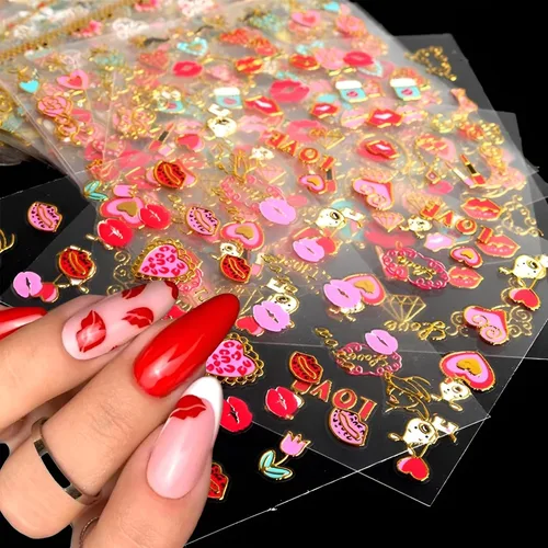Vista 9 de 30 hojas de calcomanías de uñas del 4 de julio para arte de uñas, Día de la Independencia, calcomanías de arte en 3D, autoadhesivas, bandera