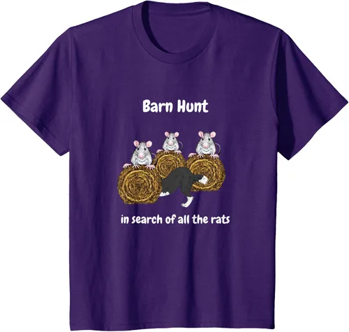 Vista 16 de Funny Barn Hunt - En busca de las ratas con Border Collie Camiseta, Negro