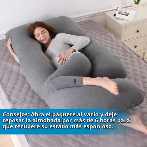 Vista 6 de Victostar almohada para embarazo, almohada de maternidad en forma de U de 57 pulgadas con funda extraíble, almohada de cuerpo completo, soporte