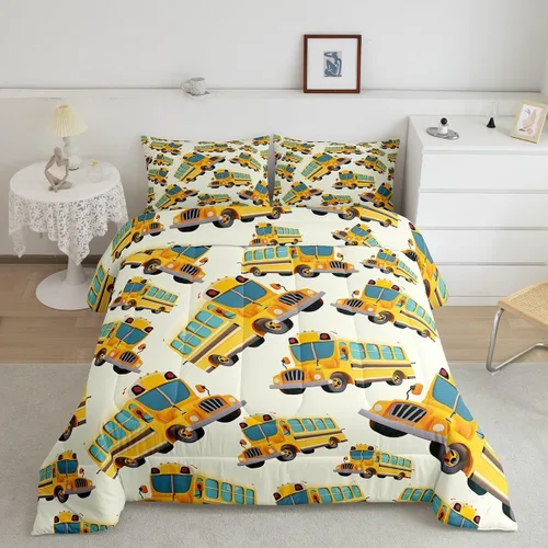Vista 44 de Feelyou Juego de edredón de coche de carreras, tamaño individual, juego de ropa de cama de coche deportivo de velocidad para niños y niñas, edredón